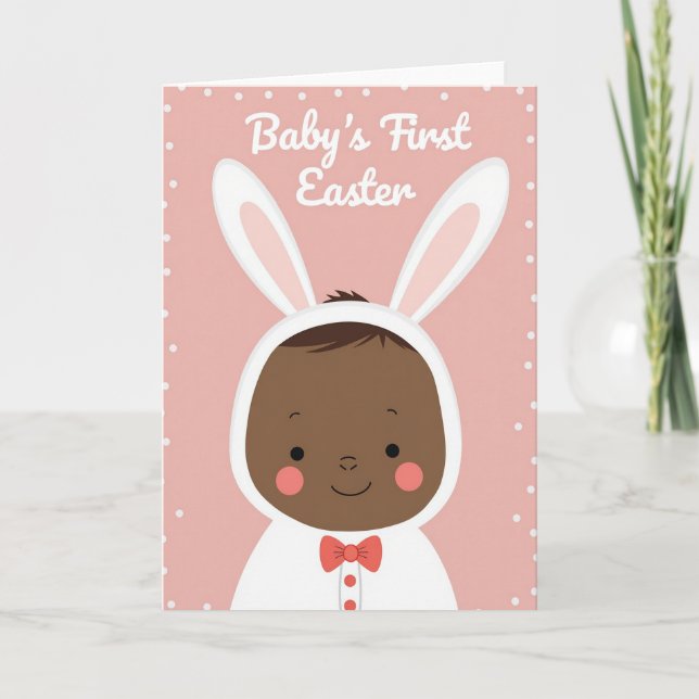 Carte bébé pois rose (Devant)