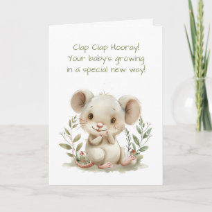 Carte Bébé premier jalon mignon souris souris souris sou