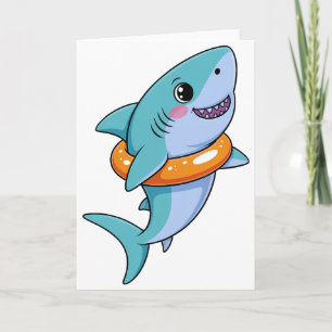 Carte Bébé requin mignon avec flotteur Enfants