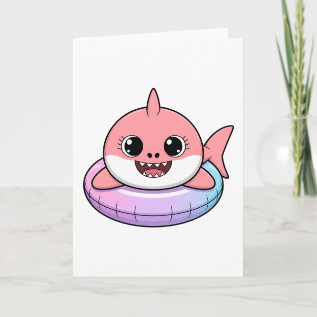 Carte Bébé Requin Mignon Avec Flotteur | Enfants (Devant)