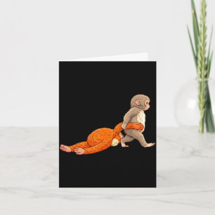 Carte Bébé singe drôle qui donne un coup de poing, anima