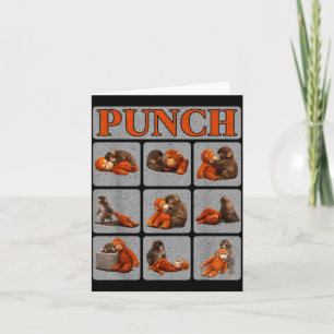 Carte Bébé singe mignon nommé punch shirt punch monkey