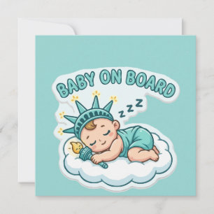 Carte Bébé Statue de la Liberté endormi