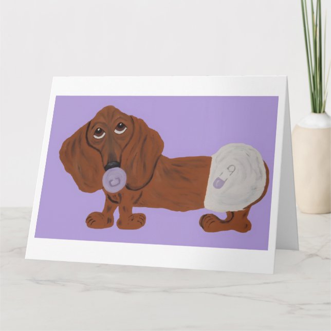 Carte Bébé teckel (Devant)
