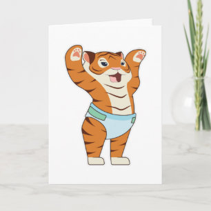 Carte Bébé tigre avec sous-vêtements