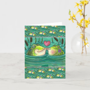CARTE BÉBÉS GRENOUILLES COLORÉS & ROMANCE ÉTOURDISSANTE