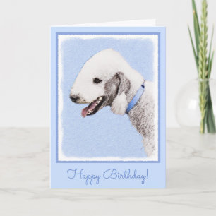 Carte Bedlington Terrier Painting - Art original du chie