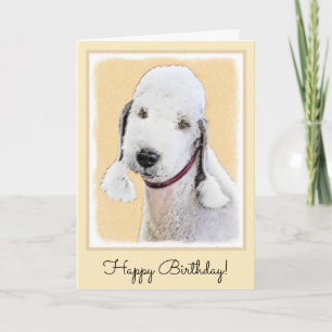 Carte Bedlington Terrier Painting - Art original du chie