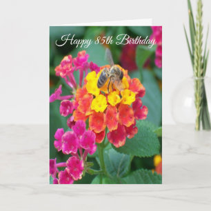 Carte Bee Floral Personnalisé 85e anniversaire