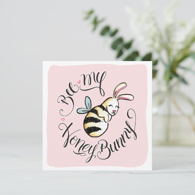 Carte Bee My Honey Bunny Valentine (Debout devant)