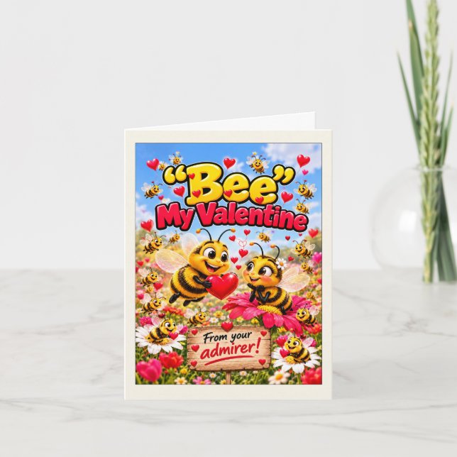 Carte Bee My Valentine (Devant)
