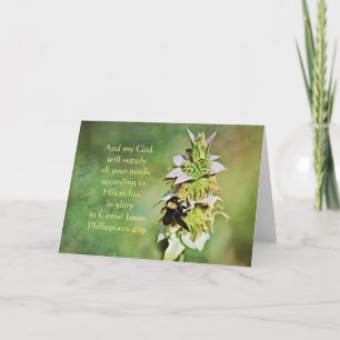 Carte Bee on Fleur sauvage Scripture Card Philippians 4: