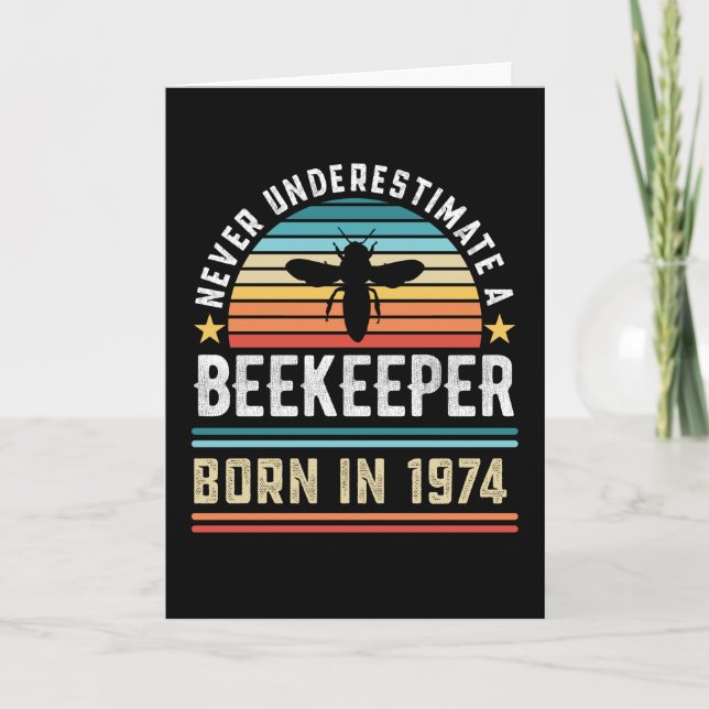 Carte Beekeeper né 1974 50e Anniversaire Cadeau apicultu (Devant)