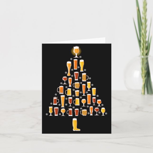 Carte Beer Christmas Tree Men Women Beer Ugly Christmas  (Devant)