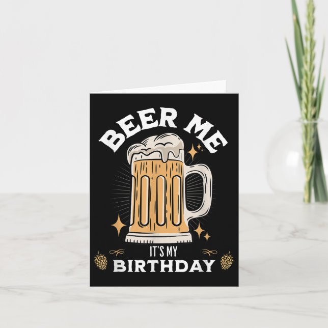 Carte Beer Me C'Est Mon Anniversaire Drôle Citation De B (Devant)