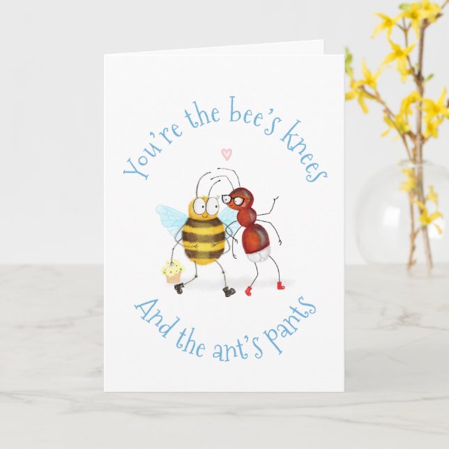 Carte Bee's knees and ant's pants Valentine's card (Fleur jaune)