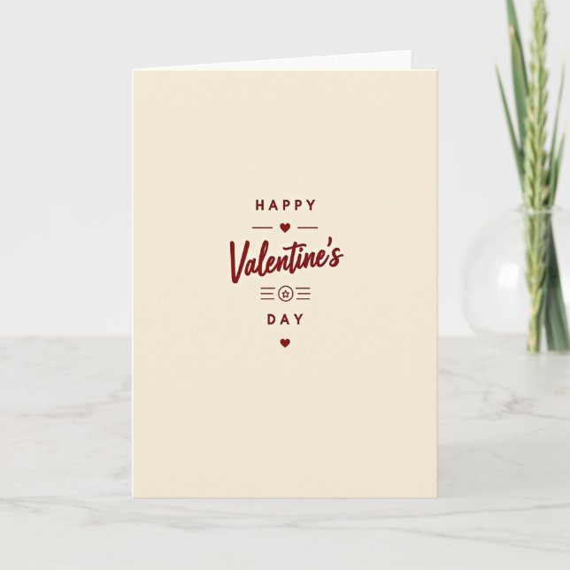 Carte Beige Happy Valentines Day Card (Devant)