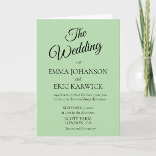 Carte Beige moderne et blanc Mariage simple Invitat