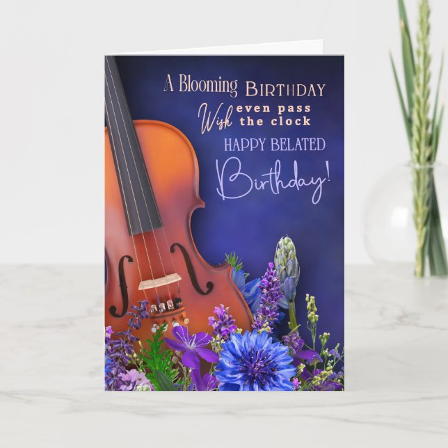 Carte Belated Birthday Wishes For String Musician (Devant)