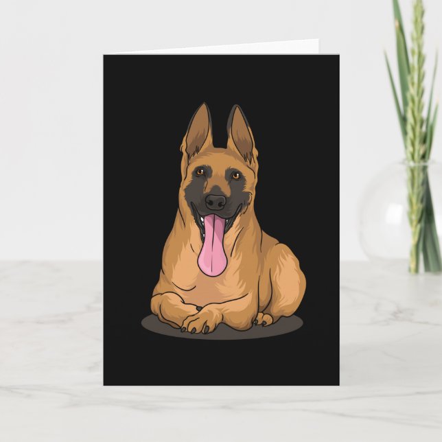 Carte Belgian Malinois Shepherd dog gift idea (Devant)
