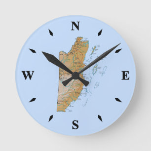 Carte Belize Horloge