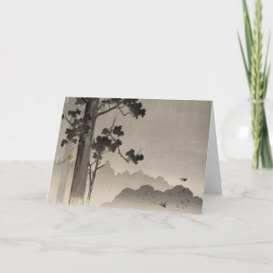 Carte Bell pendant d'un arbre - bois de graveur japonais