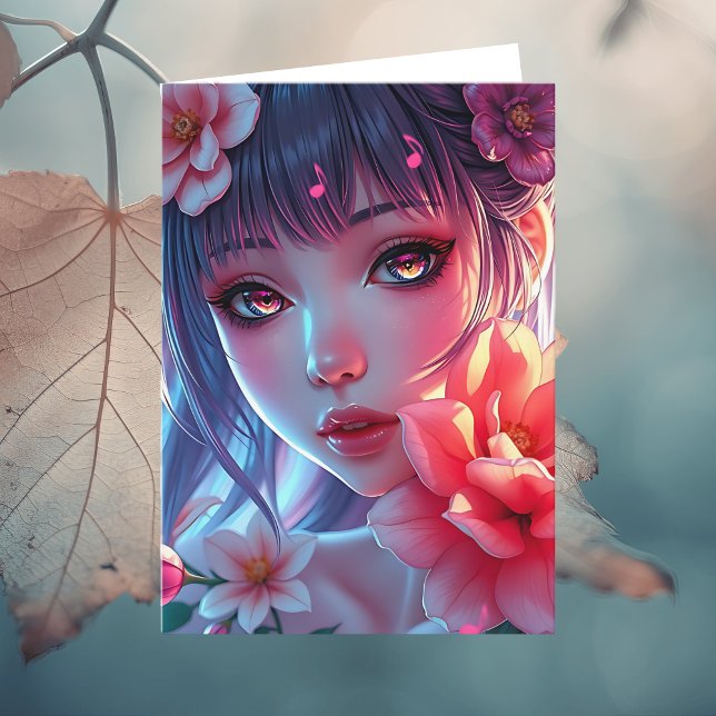 Carte Belle Anime Girl Anniversaire (Créateur téléchargé)