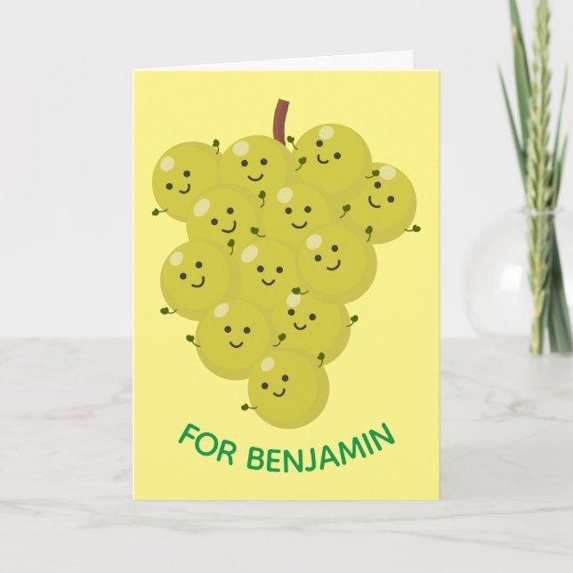 Carte Belle bande de raisins amusante illustration (Devant)