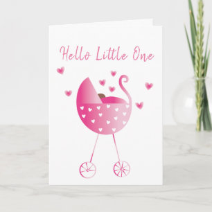 Carte Belle Bébé Félicitations Porte-Filles Rose