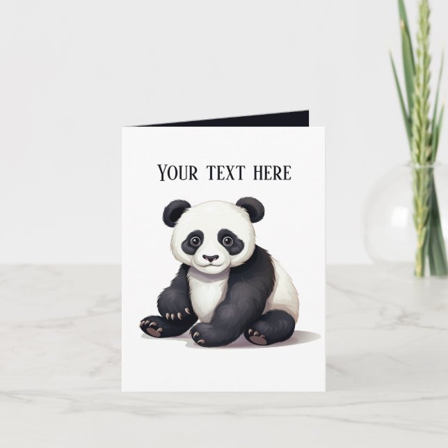 Carte Belle bébé Panda Bear ajouter du texte n'importe q (Devant)