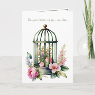 Carte Belle Birdcage Félicitations pour New Home