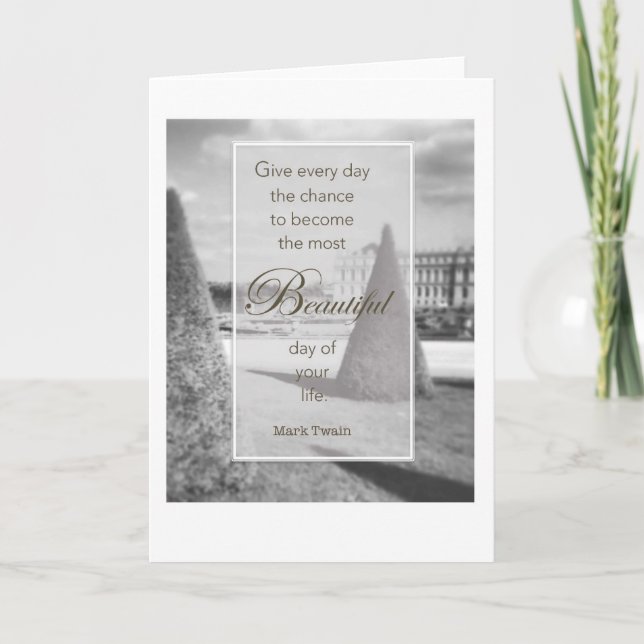 Carte Belle citation de jour - jardin de Mark Twain (Devant)