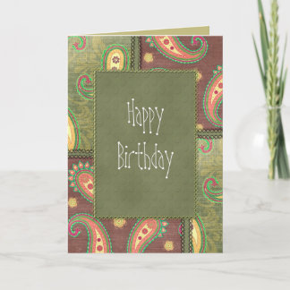 Carte Belle conception d'anniversaire de Paisley