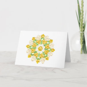 Carte Belle conception de fleurs blanches et jaunes
