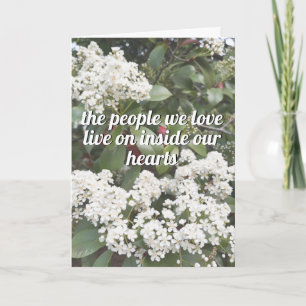 Carte Belle Condolence Fleurs blanches Citation de peine