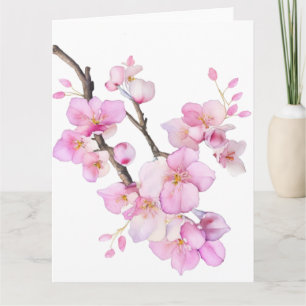 Carte Belle couleur rose cerise Sakura fleurs