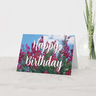 Carte Belle Crème Rose Myrtle Fleurs Joyeux Anniversaire