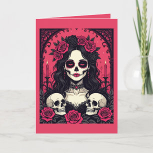 Carte Belle et cérémonielle calavera vivante