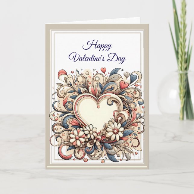 Carte Belle et élégante Saint Valentin (Devant)