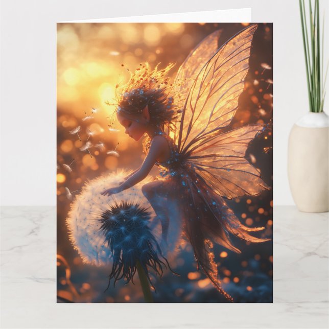Carte Belle fée solaire avec Dandelion (Devant)