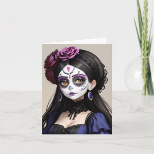 Carte Belle femme - el Día de los Muertos