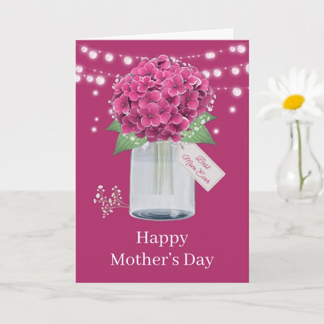 Carte Belle Fête des Mères Florale Rose (Petite plante)