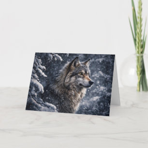 Carte Belle fête du solstice d'hiver Yule loup