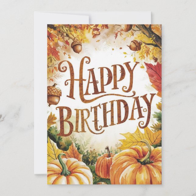 Carte Belle Feuille d'érable automne automne heureux ann (Devant)
