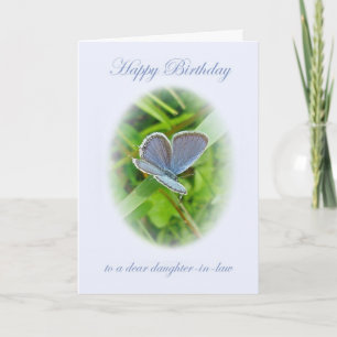 Carte Belle-fille Anniversaire Bleu Papillon
