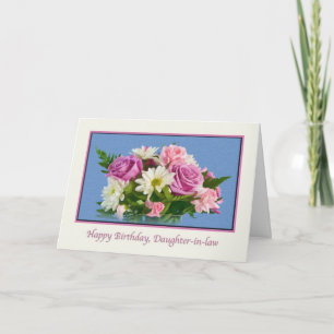 Carte Belle-fille, Anniversaire, Floral, Rose