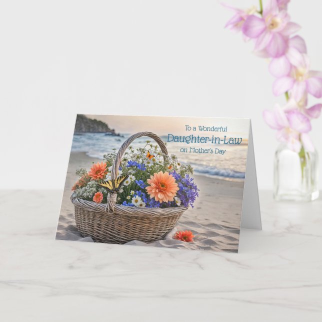 Carte Belle-fille Joyeuse Fête des Mères avec Plage (Orchidée)