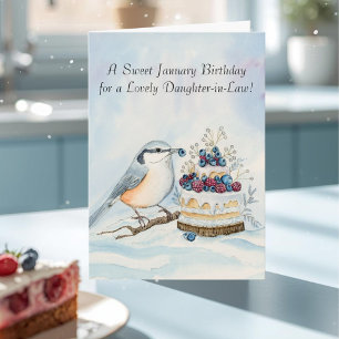 Carte Belle-fille Joyeux Anniversaire de Janvier Sittell