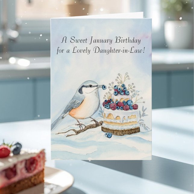 Carte Belle-fille Joyeux Anniversaire de Janvier Sittell (Créateur téléchargé)