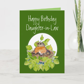 Carte Belle-fille Robin de joyeux anniversaire sur le